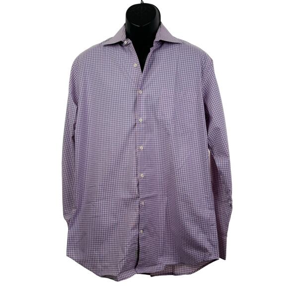 Peter Millar Nanoluxe Easycare Striped Pink Shirts Size 16 Long - Picture 1 of 9